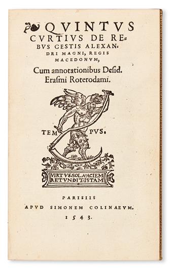 CURTIUS RUFUS, QUINTUS. De rebus gestis Alexandri Magni.  1543